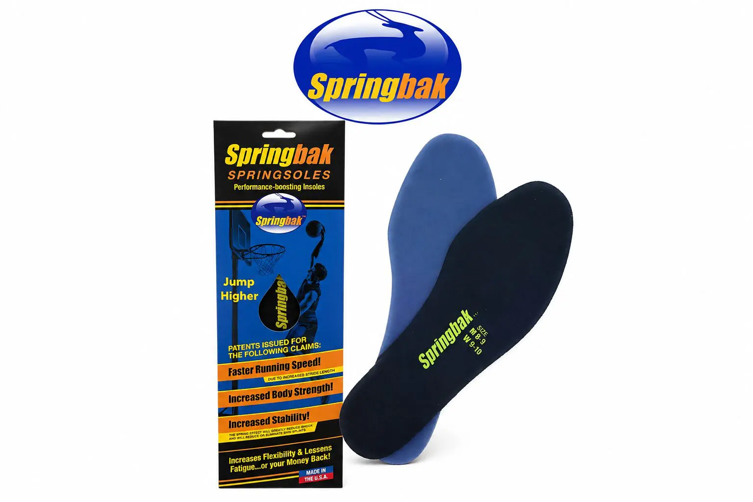 Springbak Springsoles, retail packaging and official logo